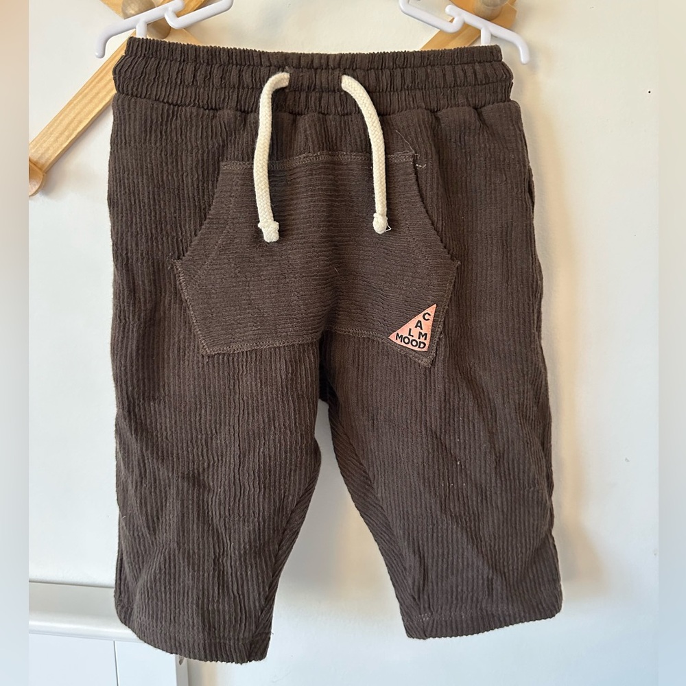 ✨ ZARA Baby “Calm Mood” Corded Jogger Pants — Size 6–9 Months 🤎✨
